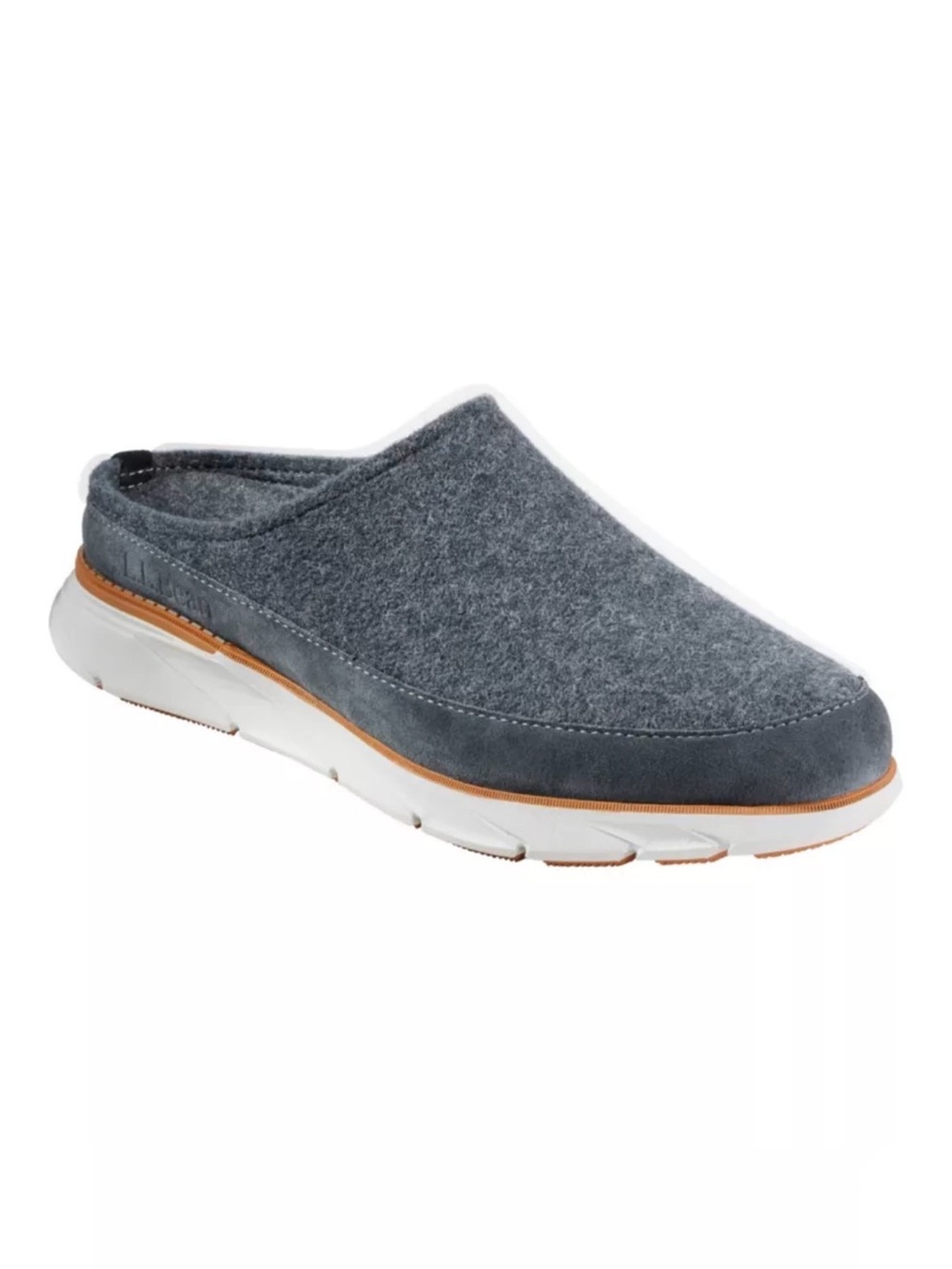 L.L.Bean DOWNEAST Slate Blue Wool Slip On Slipper Clog